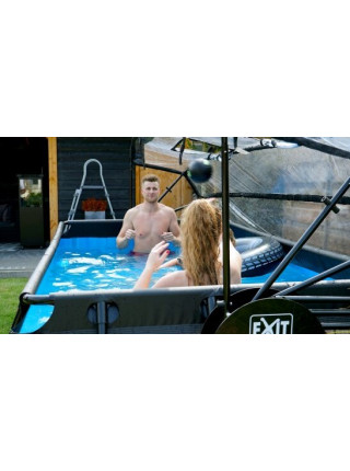 Басейн EXIT з куполом 400х200х122см, "дерево", пісочний фільтр 